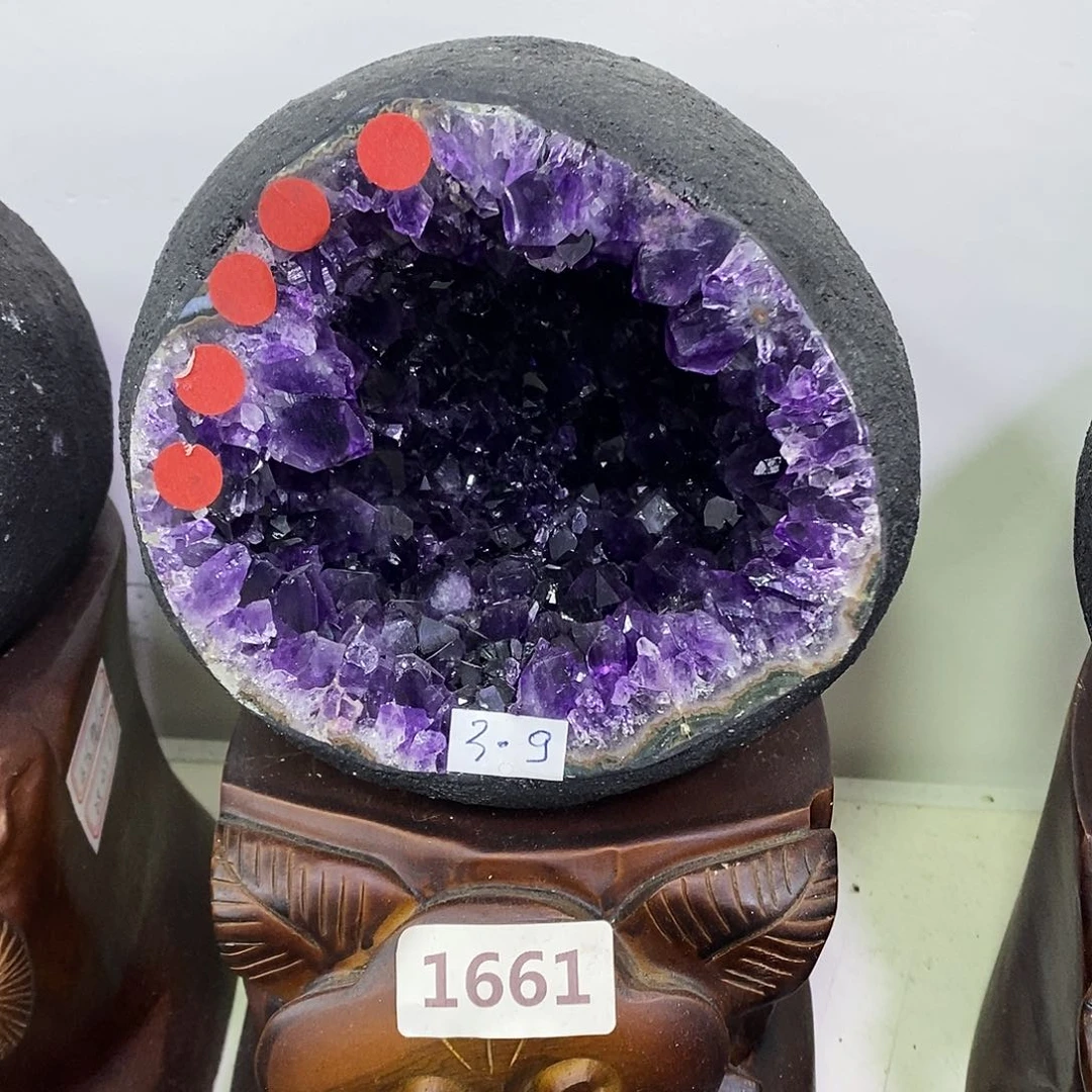 未镶嵌大型摆件（非配饰）水晶紫水晶1661 紫水晶钱袋子