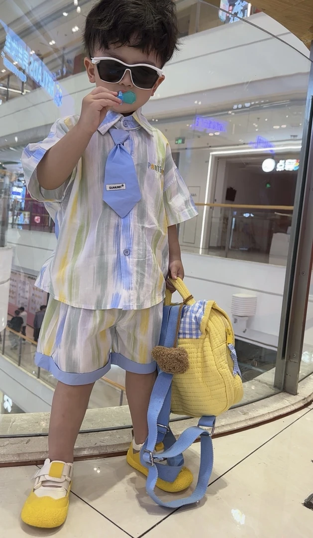 【棉逗熊品牌】男童韩版夏季休闲时尚男童套装-2075