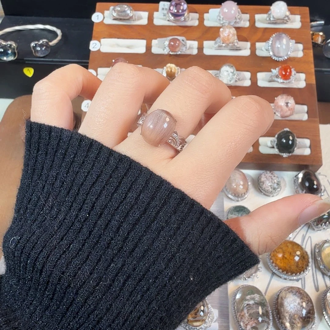 戒指银S925镶嵌水晶