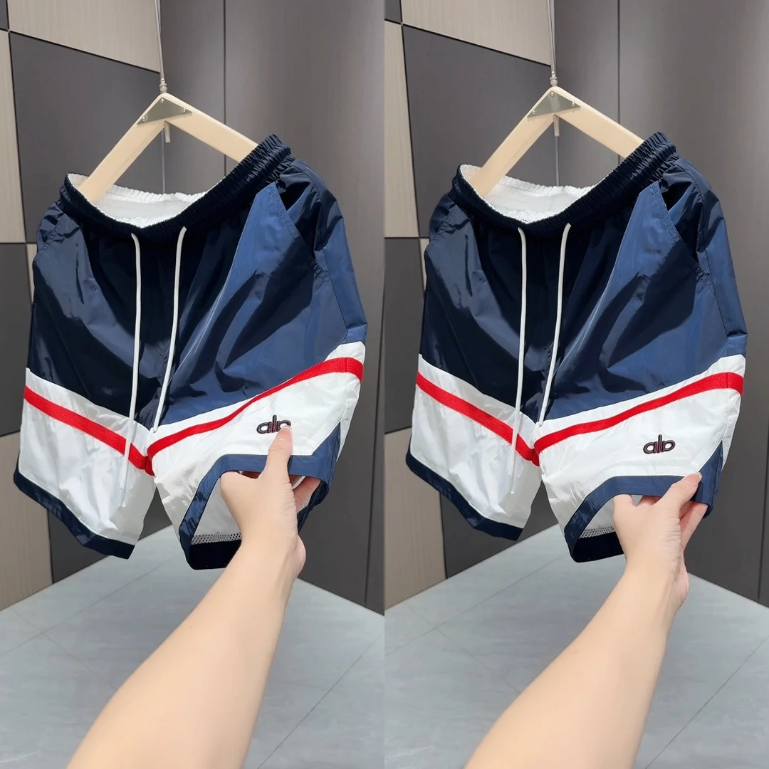 新款夏季高品质轻奢拼接气质潮流男宽松休闲透气速干痞帅短裤