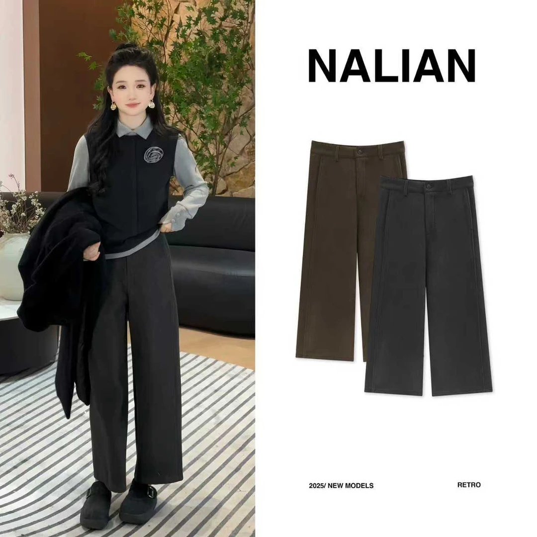 拿恋JGCYR2630##高腰直筒秋冬显瘦休闲裤2630