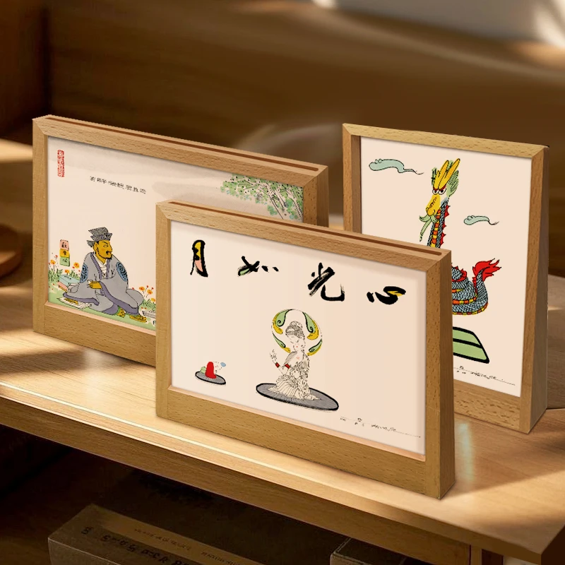 蔡志忠【心光如月】2025新年客厅办公室书桌摆台画展示柜装饰品摆件