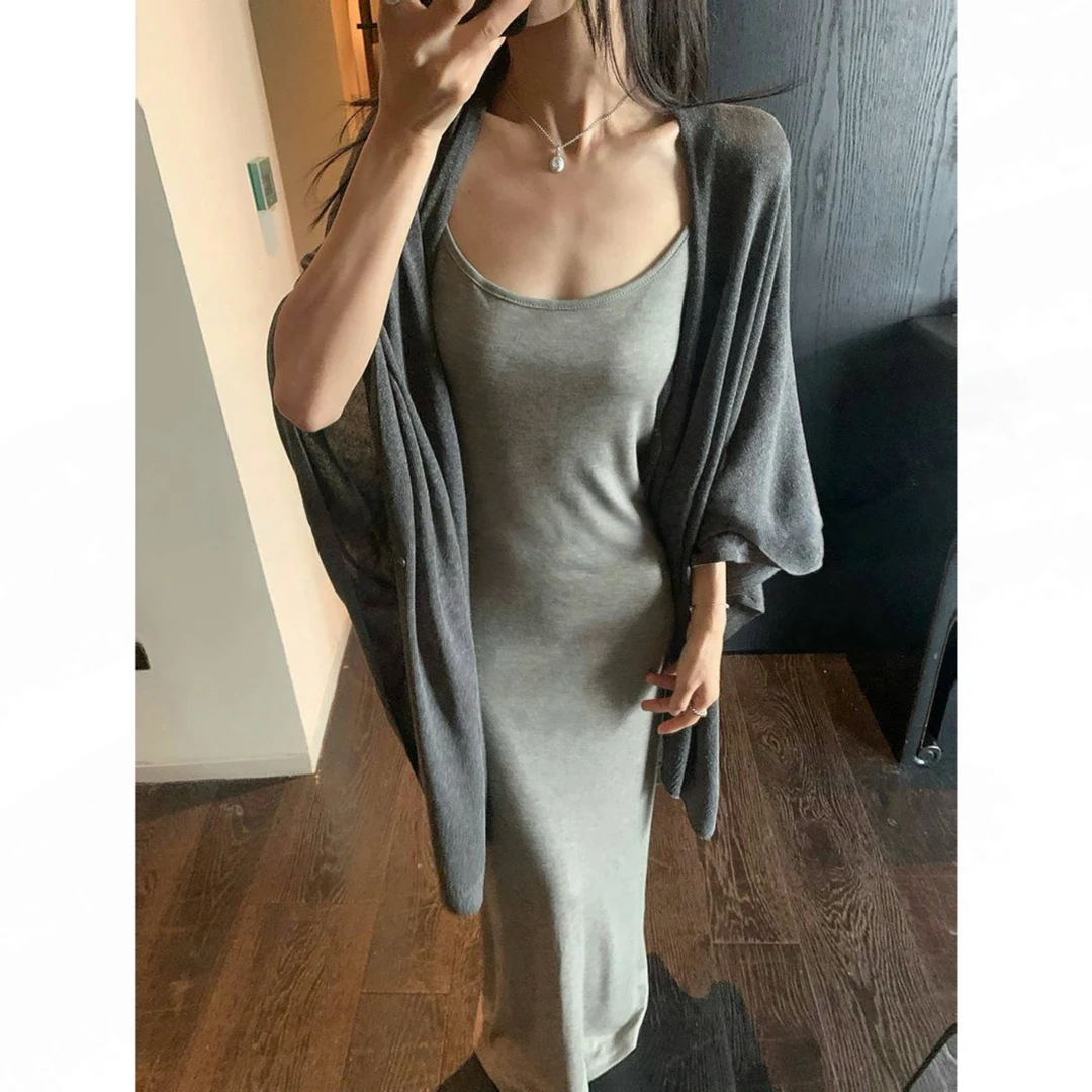 YOLO SHOP【本期C位】春夏莱塞尔针织披肩松弛感老钱贵气套装