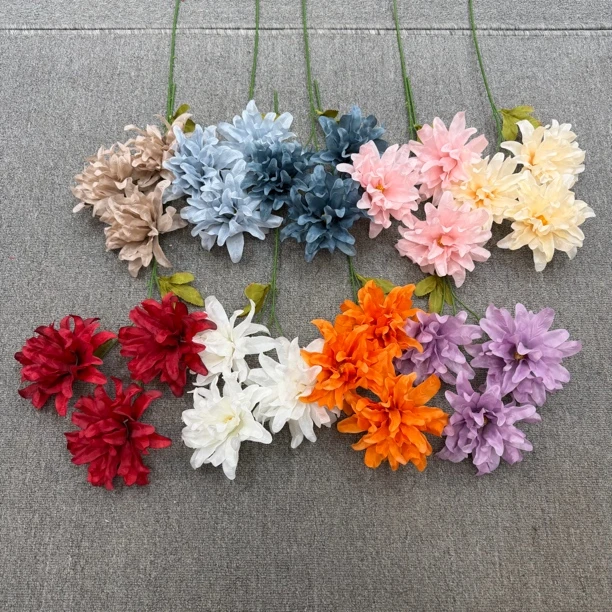 紫兰花大丽花真花婚庆居家装饰假花