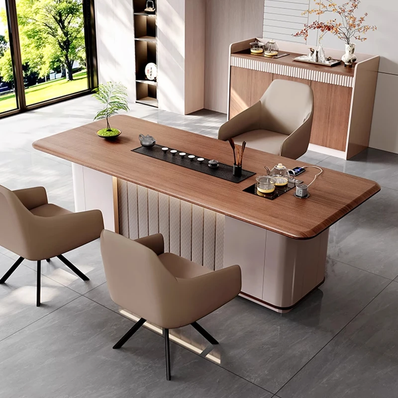 金鸾轻奢茶台烧水壶一体茶桌现代简约泡茶台高档会客功夫茶桌