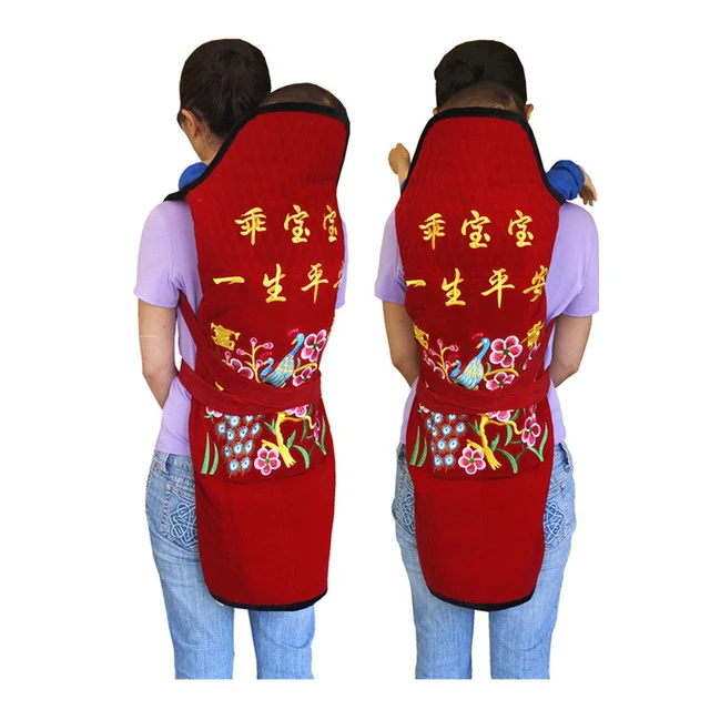 老式婴儿背带四川传统小孩背布裹背宝宝外出背巾背娃背兜背被新品