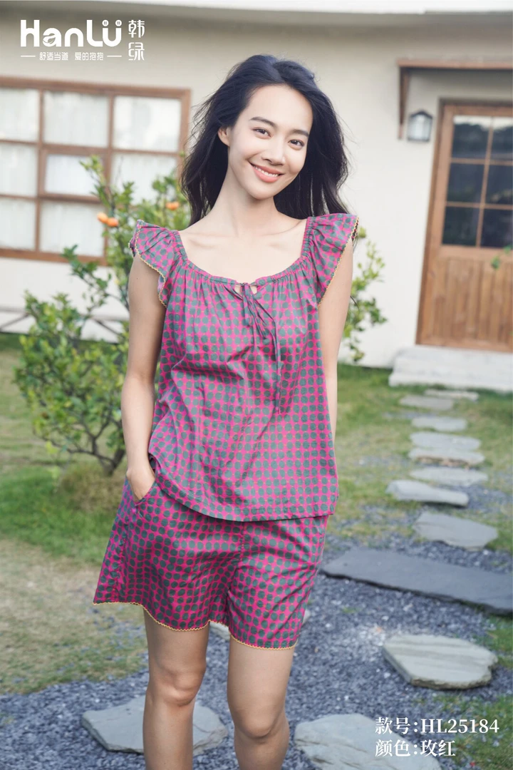 韩绿25春夏新款纯棉布家居服套装25184