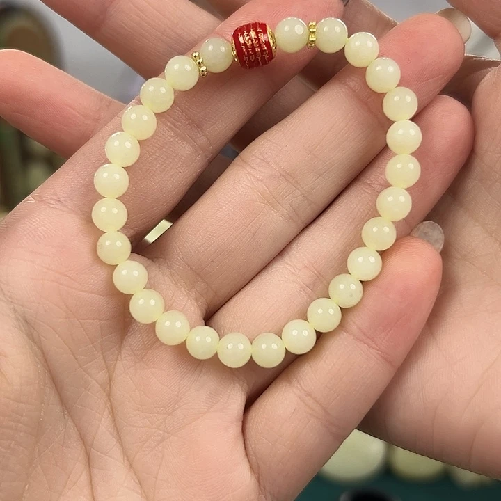 和田玉未镶嵌手链黄玉手串卡6