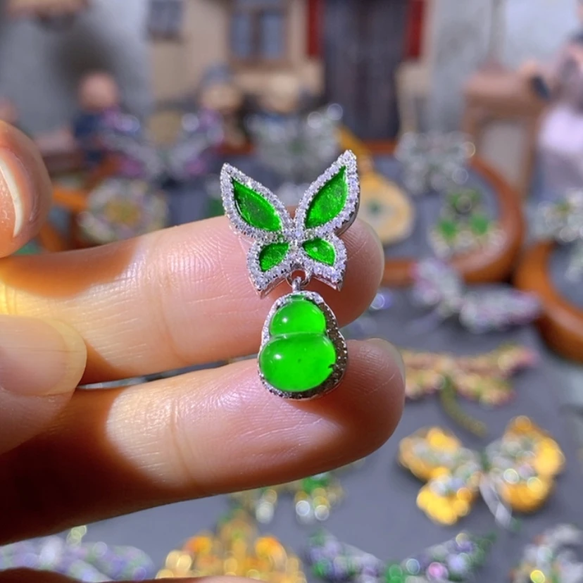 【闪购商品】银S925镶嵌挂件翡翠