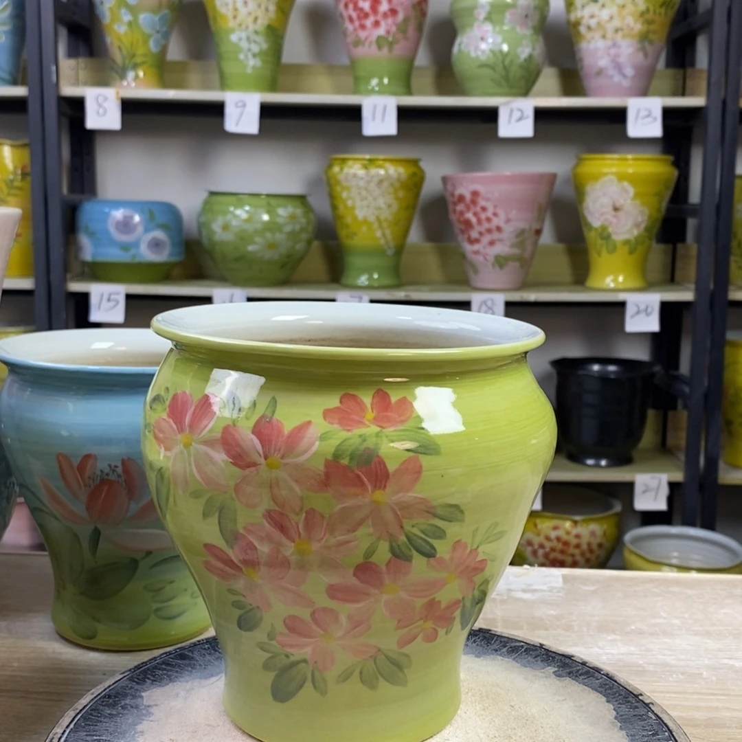 景德镇手工手绘陶瓷花盆