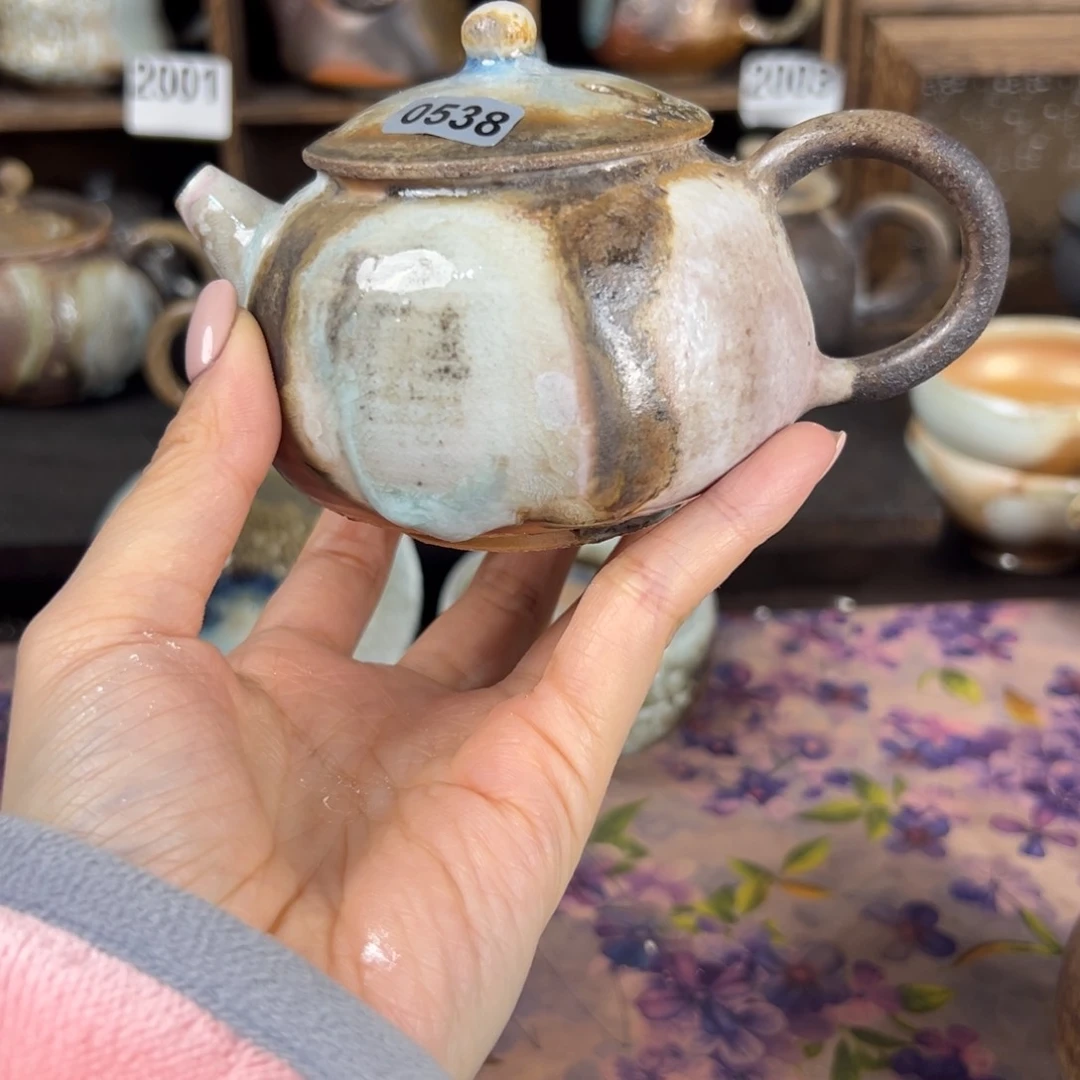 杯柴烧茶器中白壶