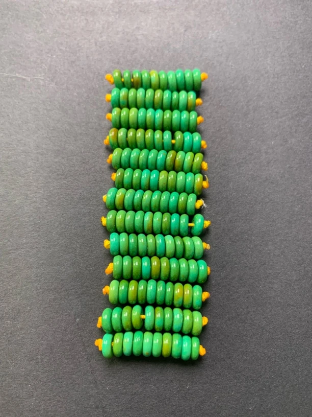 老矿料菜籽绿菜籽黄6mm隔片隔珠配珠配饰一组10颗