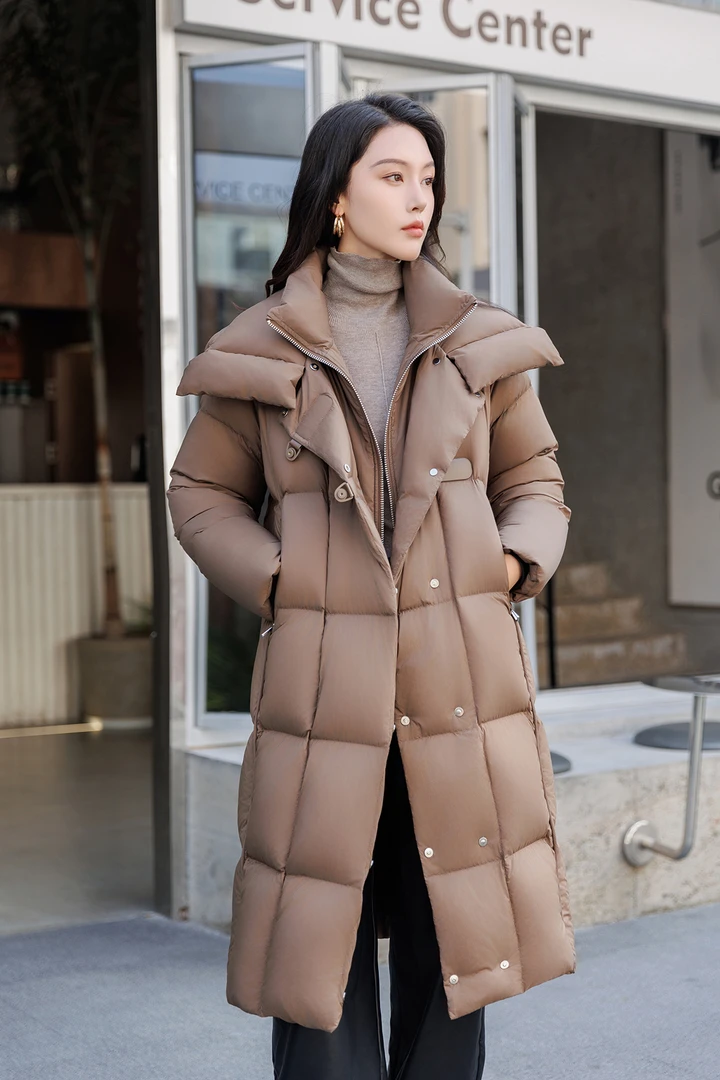 【米叨叨专属】2025时尚长款连帽羽绒服-E025