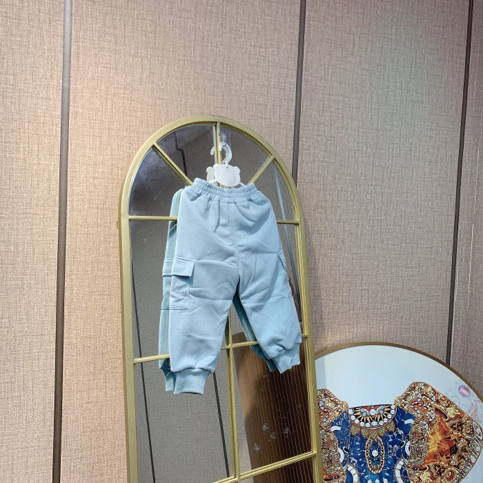 AE556   宝宝蓝色夹棉休闲裤子