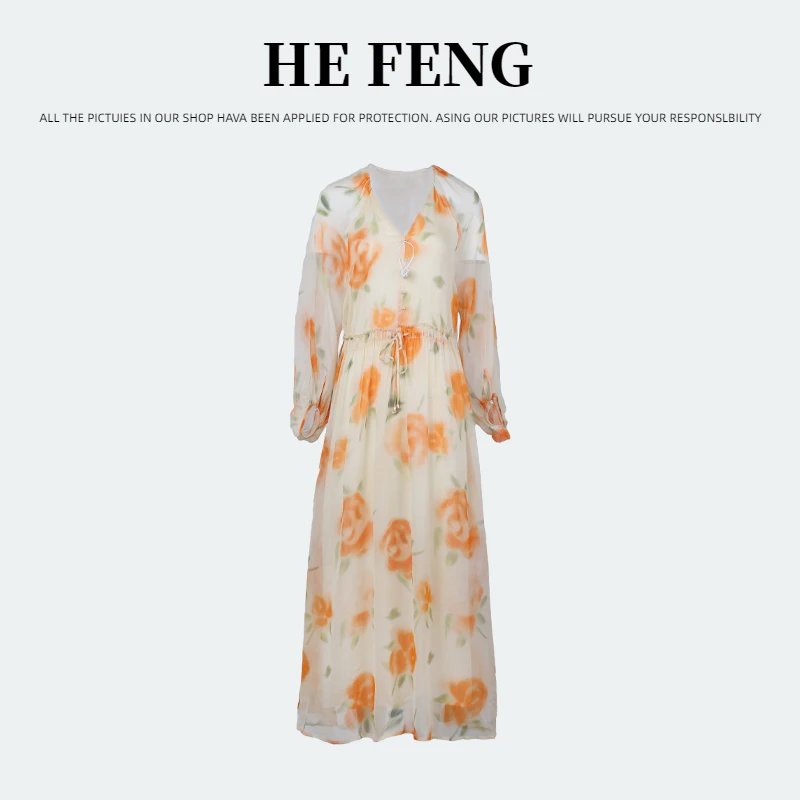 【2024-禾枫原创】重磅100桑蚕丝连衣裙Y24C9098