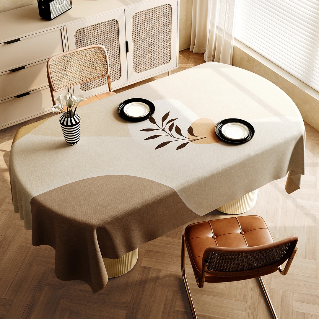 椭圆形餐桌布高档免洗pvc桌布轻奢高级防水防油家用茶几布桌布