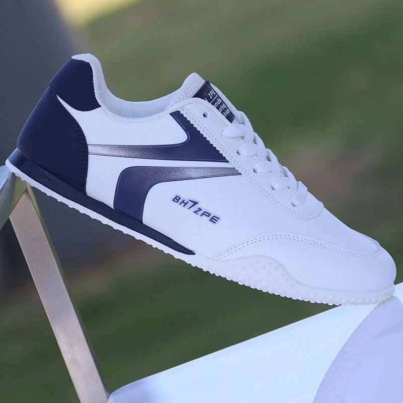 阿甘鞋秋冬新款潮流运动鞋防臭皮面休闲板鞋轻便跑步潮鞋白色鞋子