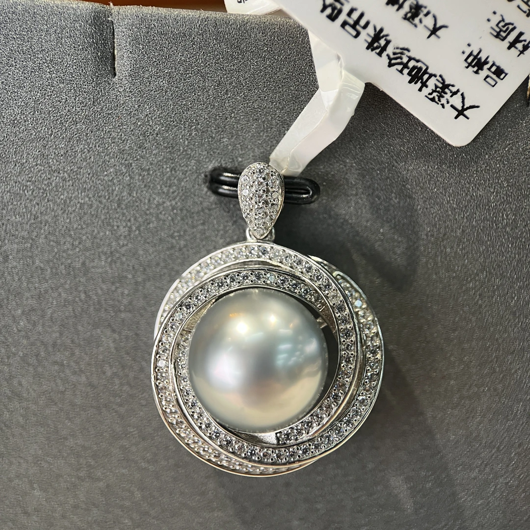 大溪地黑珍珠吊坠S925银12-13mm