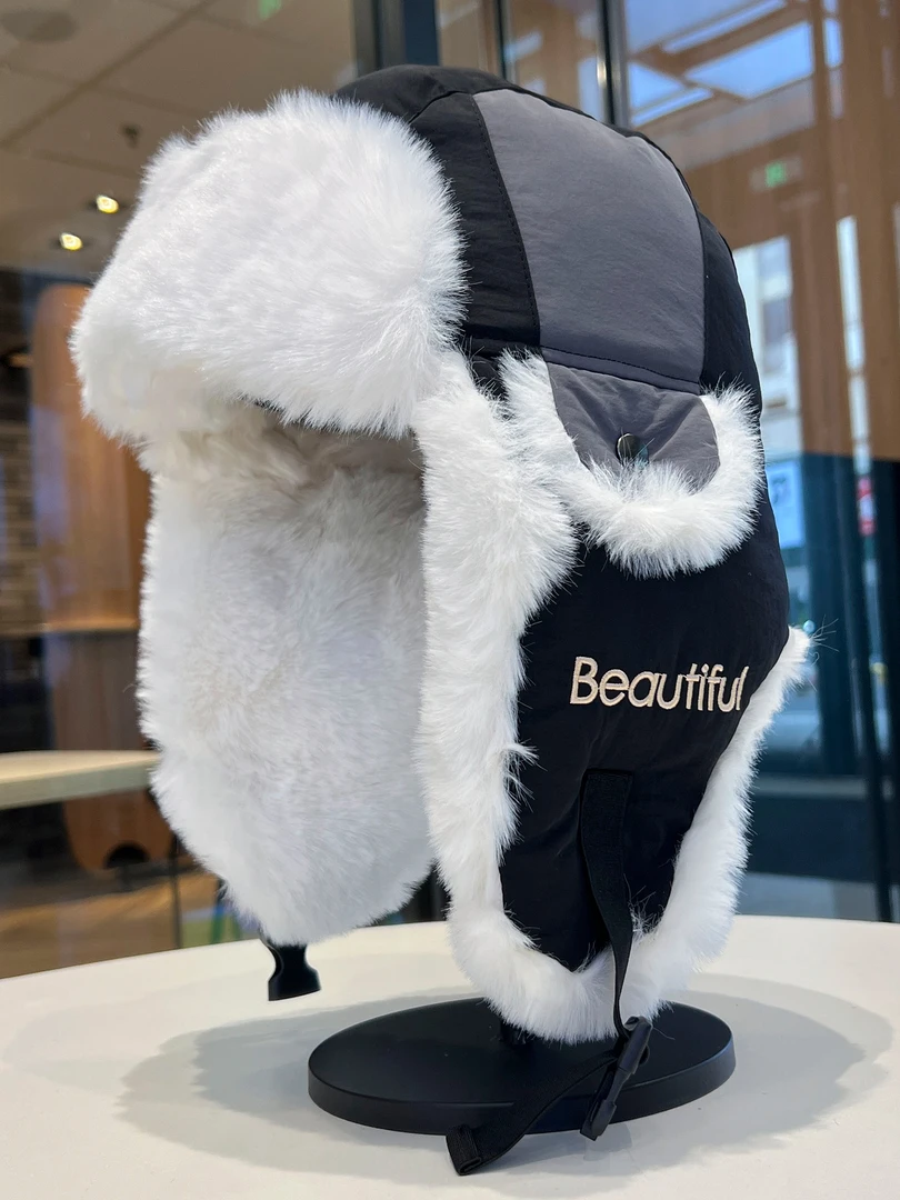 女毛绒雷锋帽女加绒冬季雷锋帽女男士男款帽子男士冬天帽子新款