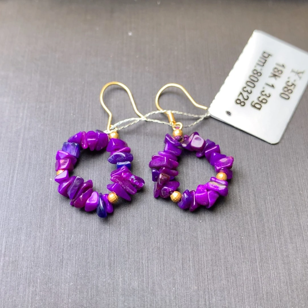 苏纪石（舒俱来）18K金镶嵌耳饰