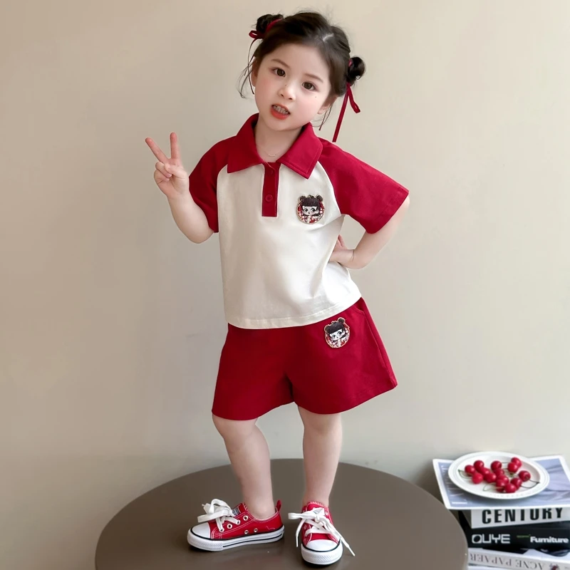 哪吒女童短袖套装夏季2025新款夏装魔童女孩女宝宝休闲儿童两件套