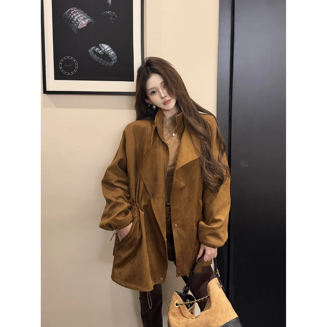 GUIDI GUDI【热情的火】中长款风衣外套/黄加蓝