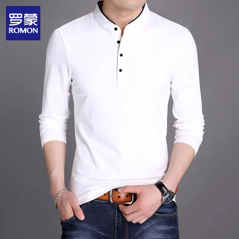 罗蒙男士休闲立领卫衣2025秋季新款潮流慵懒风打底衫上衣服男装