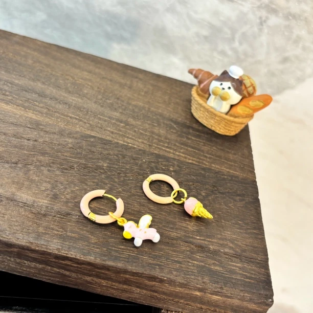 铜合金珐琅耳饰 ab冰淇淋飞马耳环EH2997