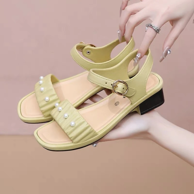 女凉鞋一字设计感厚底气质百搭仙女休闲外穿902