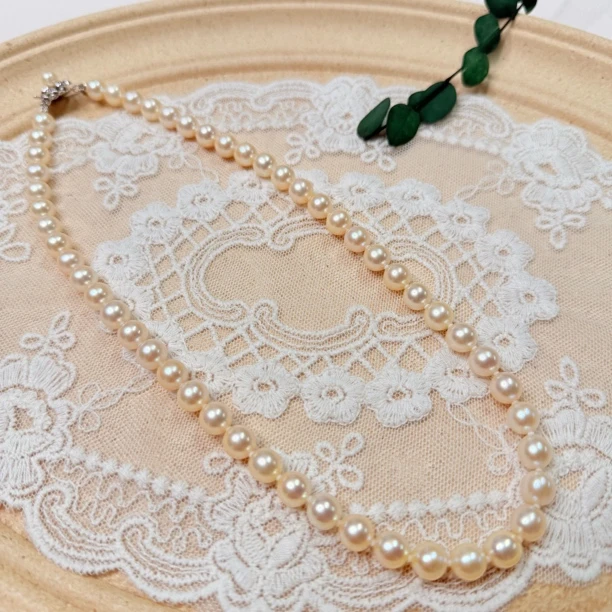 90新  【六六中古】孤品k14海水珍珠项链th9237链长45珠子卡7.5-8