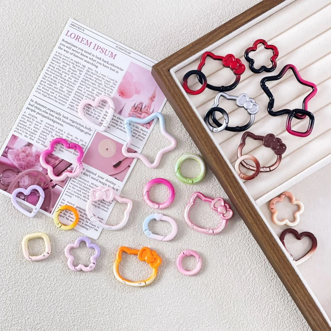 ［彩色烤漆渐变色］糖果色渐变弹簧扣 广东加厚烤漆钥匙圈手机链diy