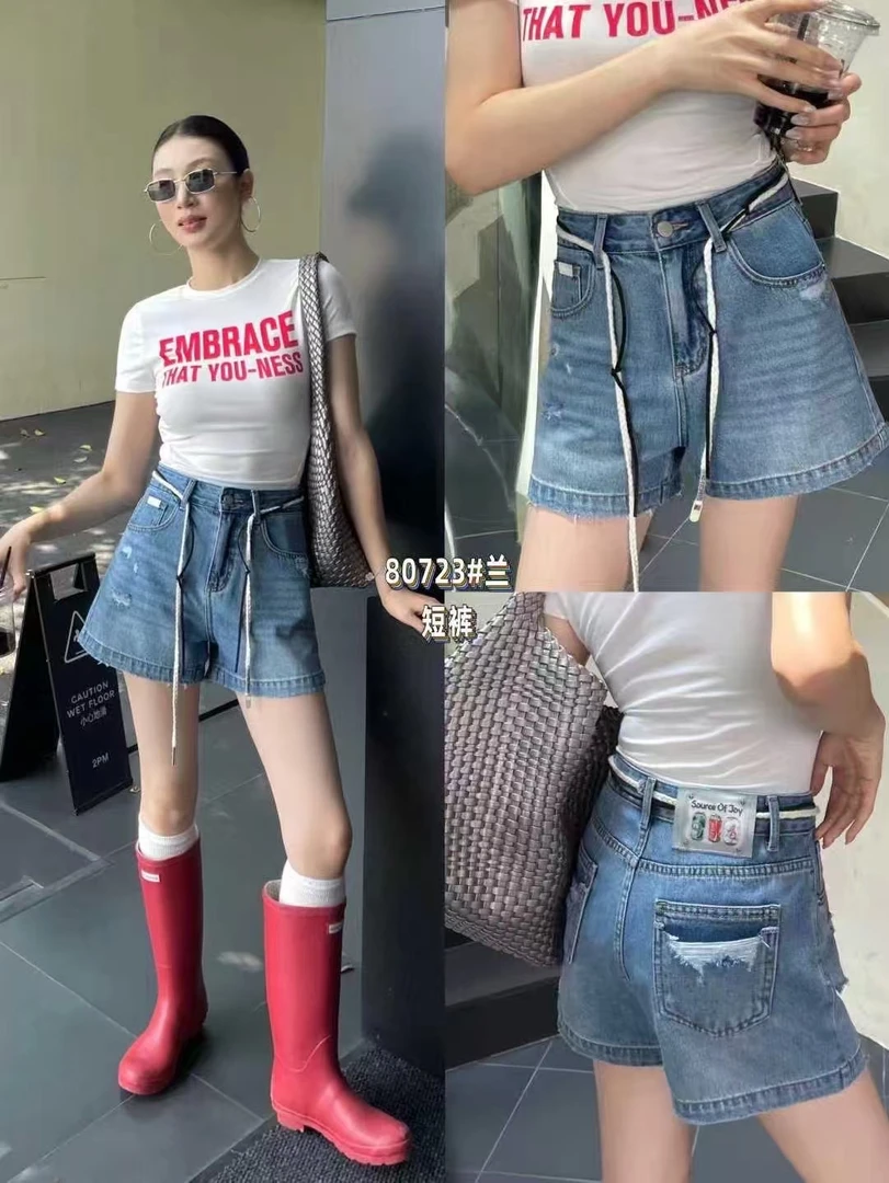 裤长37左右 萱韩夏季牛仔短裤80723