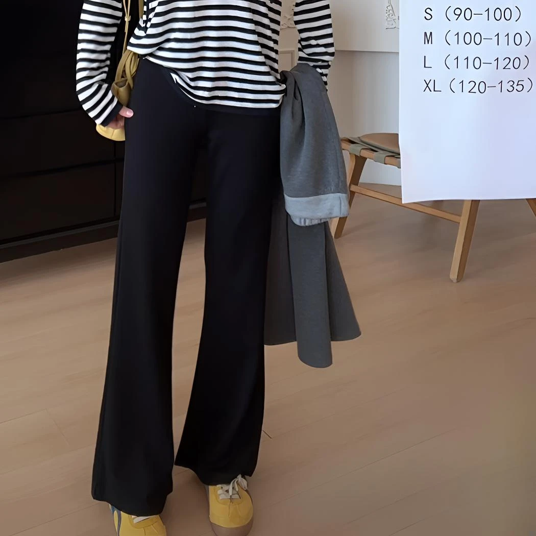 【YHH】春季休闲百搭舒适气质显瘦拼接休闲喇叭长裤-YHK50126