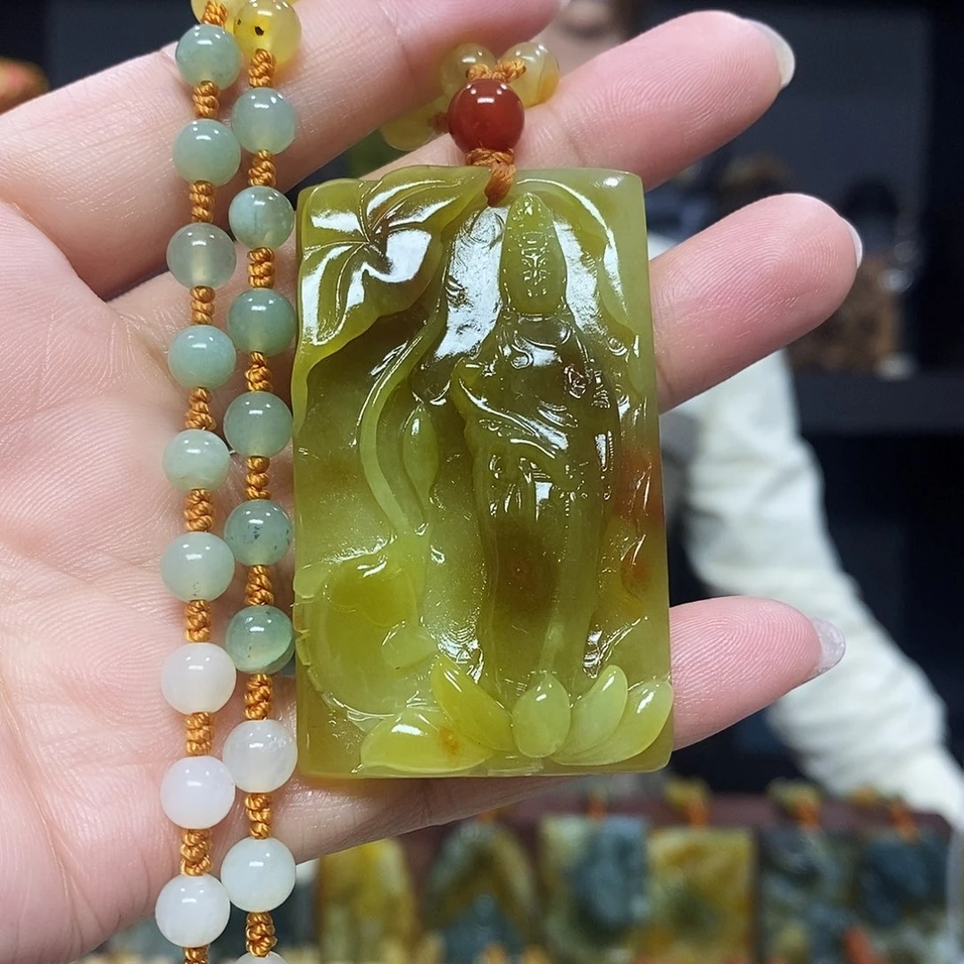 未镶嵌岫玉挂件吊坠项链