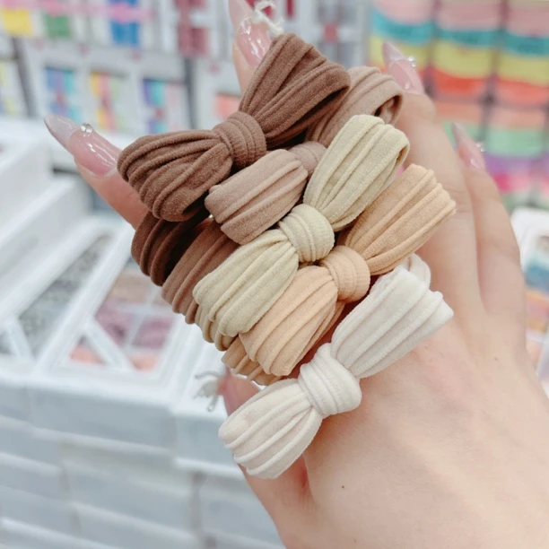 K0502-y咖色蝴蝶结面膜圈(5只)