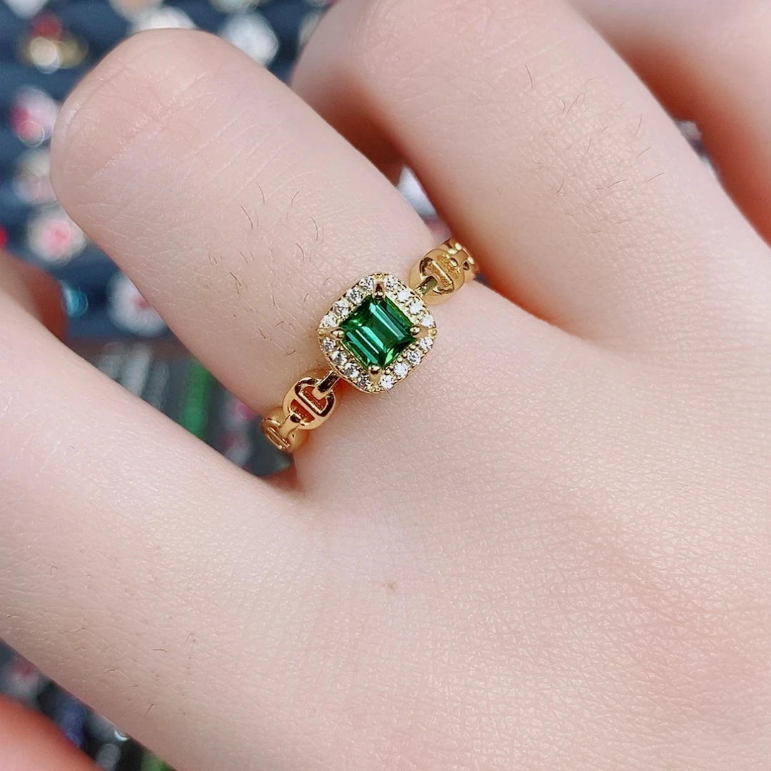 碧玺银S925镶嵌戒指