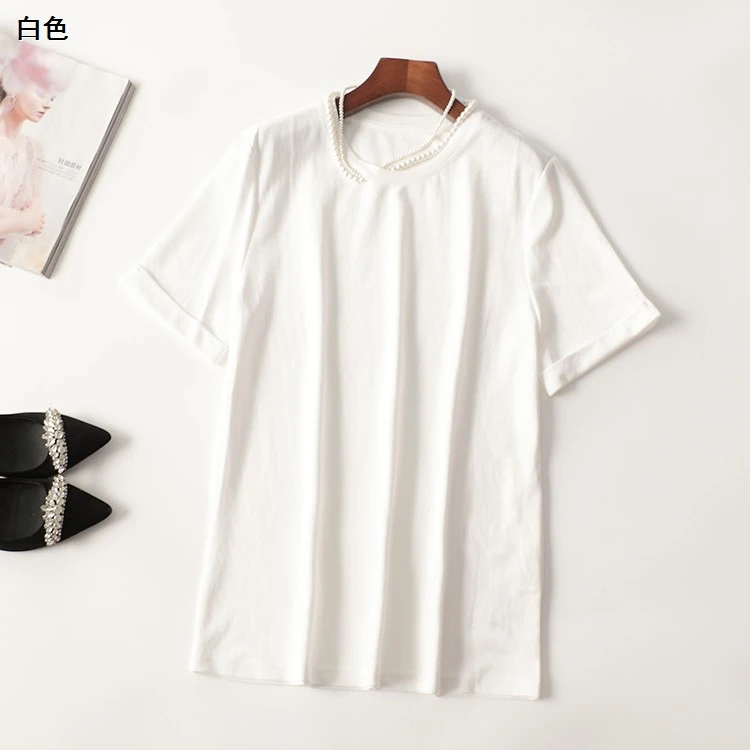 410959夏中长款短袖圆领T恤