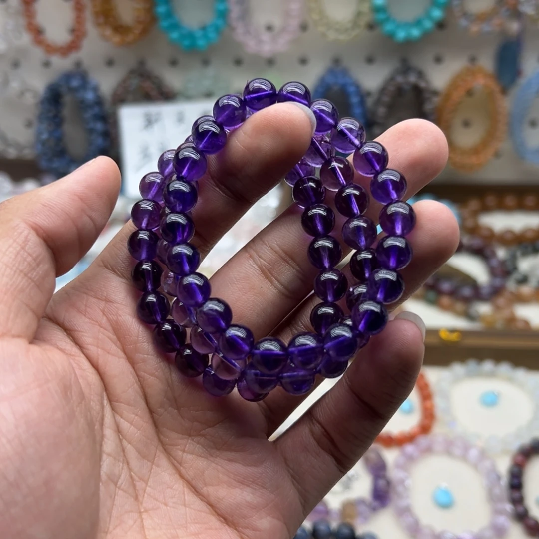 未镶嵌手链水晶高冰透巴西紫