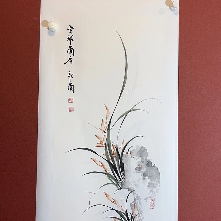 国画听兰老师花鸟