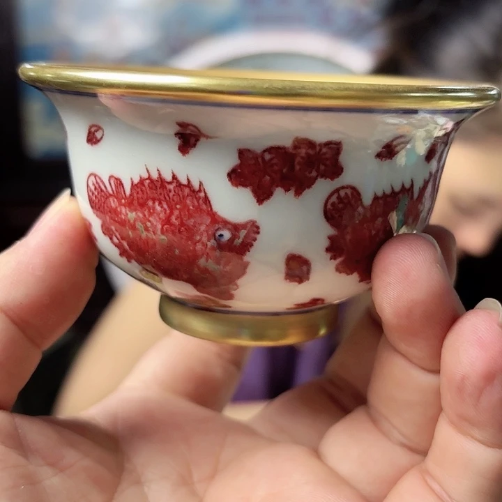 摆件景德镇高温陶瓷釉里红