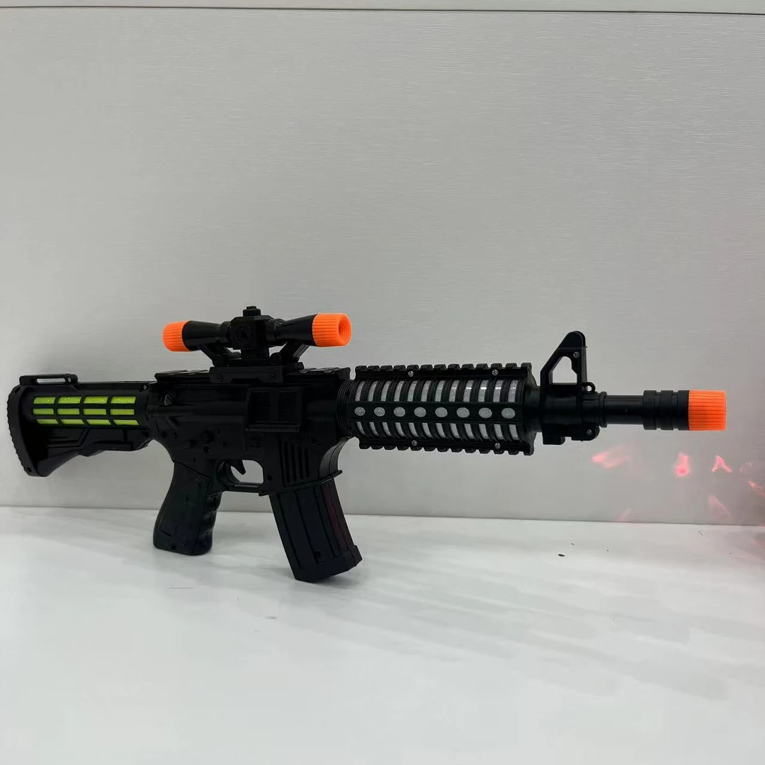 （艾）大号48公分发光电动科学实验玩具枪声光音乐冲锋枪适合玩耍t