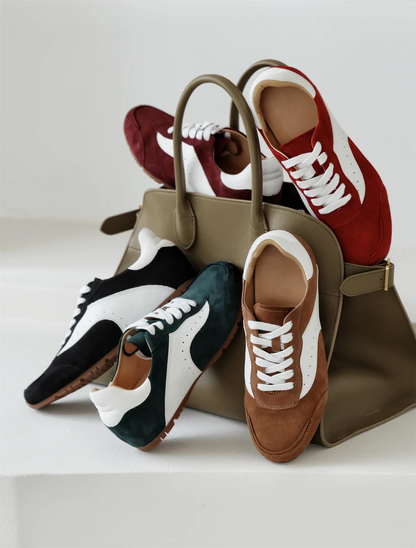 InkingPot彭姐 复古拼色舒适厚底运动休闲鞋女系带阿甘鞋女鞋