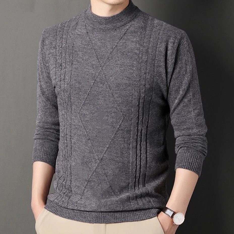 男士商务休闲百搭秋冬免烫打底衫半高领打底毛衣/505