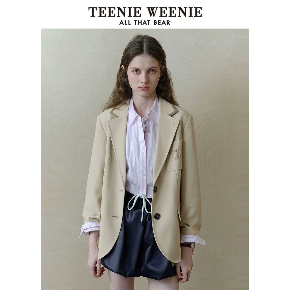 *【商场同款新品】TeenieWeenie小熊25新款刺绣西装外套TTJK251203W