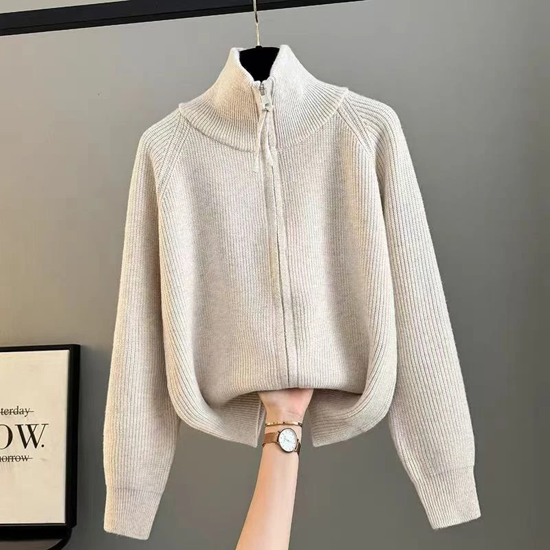 5024气质百搭毛衣针织开衫女新款外搭洋气小个子上衣针织纯色