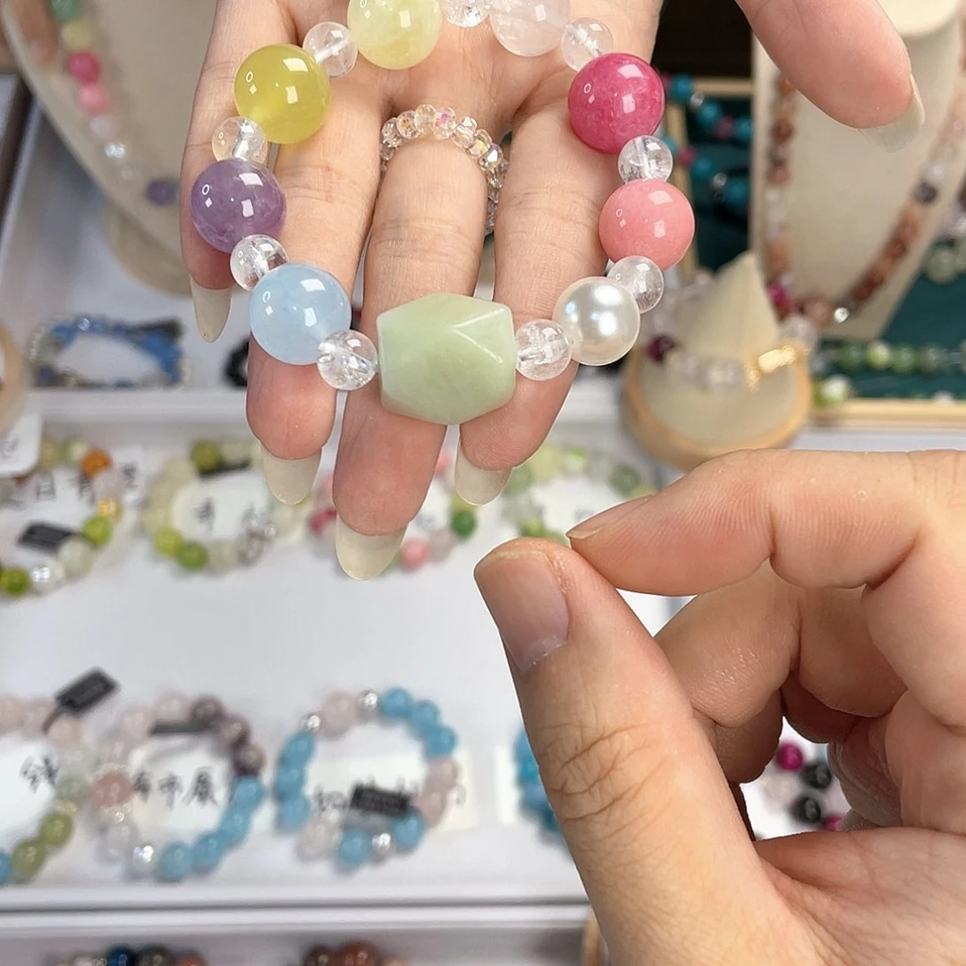 水晶手链银S925镀金镶嵌