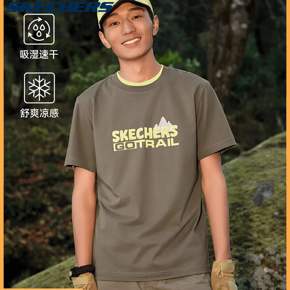 斯凯奇【成毅同款】官方男装运动上衣夏季针织T恤衫L224M031