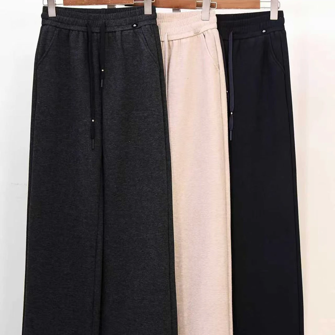 5626 加绒加厚直筒显瘦百搭裤子高腰