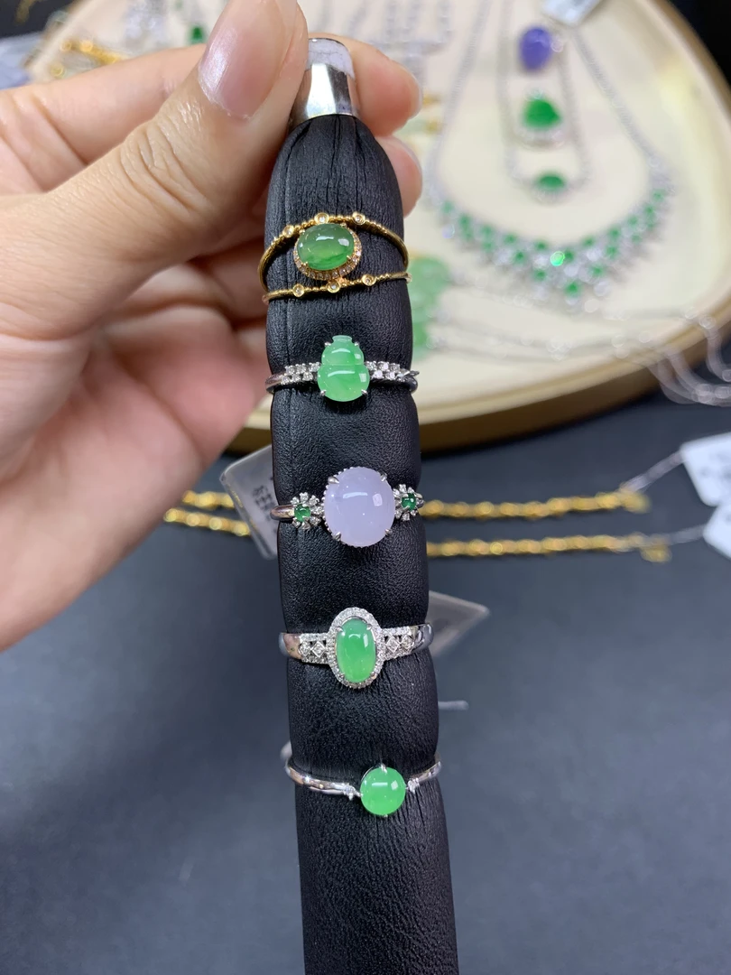 【彩虹盘】翡翠戒指-18K金-多样性发一件-AL014|CXQ21