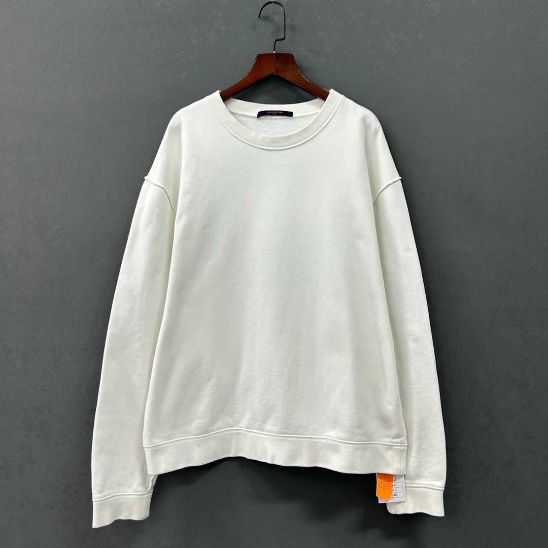 99新 LouisVuitton/路易威登 白色圆领纯棉长袖套头卫衣
